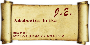 Jakobovics Erika névjegykártya